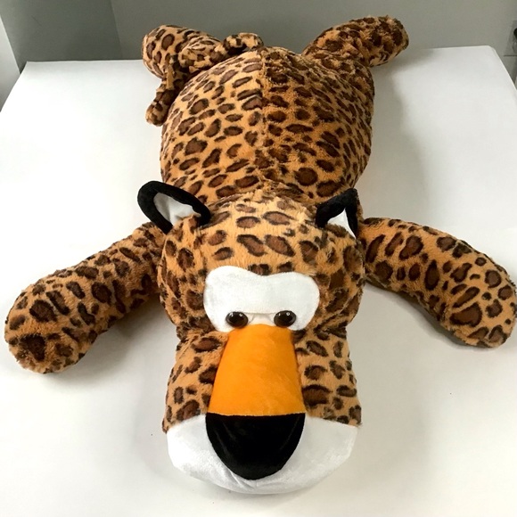 Allentown Leopard 35” Large Jumbo Plush Stuffed Animal Soft Floppy Pillow - Picture 1 of 12